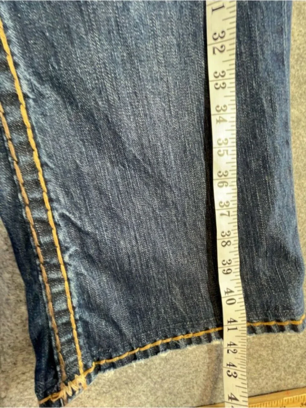 True Religion Joey Bootcut Jeans Blue Size 33 Made USA Y2K Distressed Denim